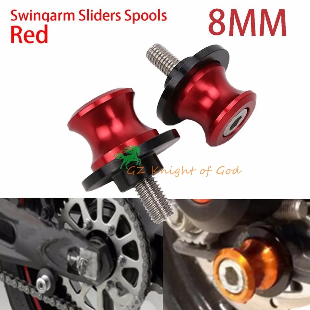 2PCS Motorcycle CNC Swing Arm Paddocks Stand Bobbins Sliders Spools 8mm
