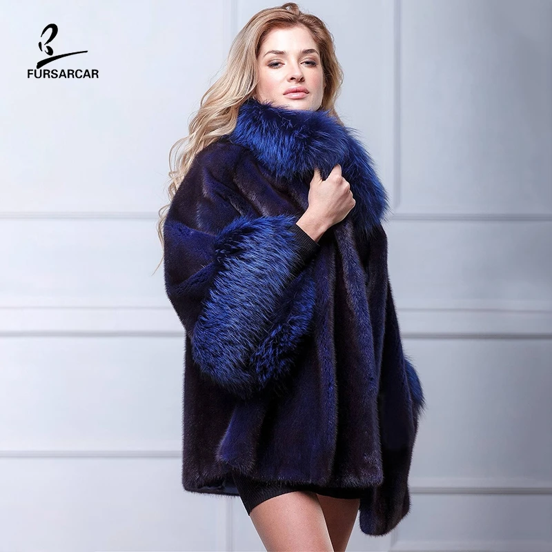 FURSARCAR 2021 New Women's Luxury Natural Genuine Mink Fur Jackets