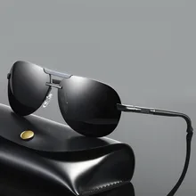 Мужские солнцезащитные очки для вождения поляризованные очки с металлической оправой классические простые Стильные