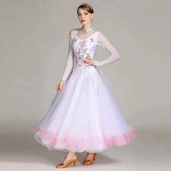 

2018 NEW S7020 Modern Dance Costume Women Lady Adult Waltzing Tango Ballroom Dance Competition Costume Dress Evening Party Dress