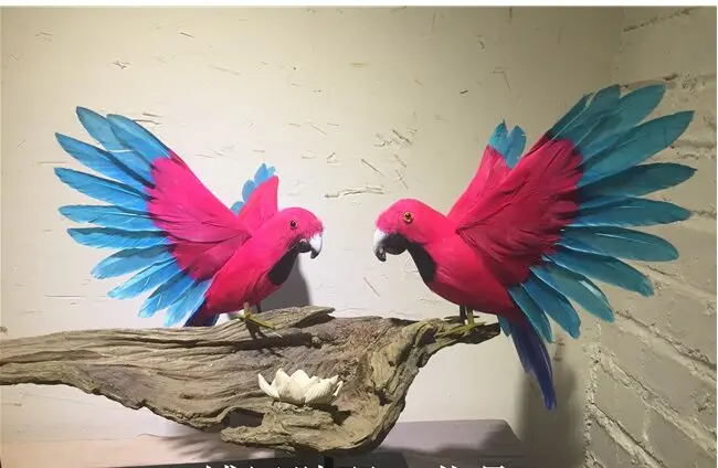 one piece cute new simulation wings bird model foam& furs pink&blue bird gift about 20cm 0659