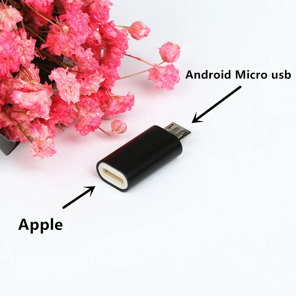 

Alloy Micro USB Male to 8 Pin Female USB Cable Converter Charging Connector Small Adapter for Apple Iphone Cable Android phone