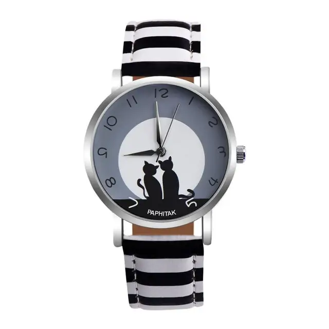 2018 New Fashion Lovely Cat Pattern Casual Leather Band Watches Women Wristwatch 2018 New Fashion Lovely Cat Pattern Casual Leather Band Watches Women Wristwatch