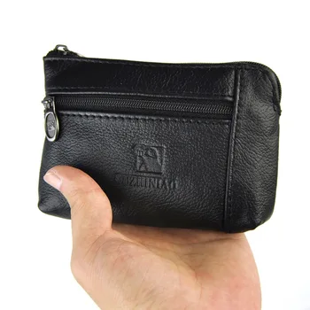 

Women Genuine leather Coin Wallets Unisex Zipper Coin Purse Men Storage Pocket Female Male Purses Pouch Card Holder Key Ring