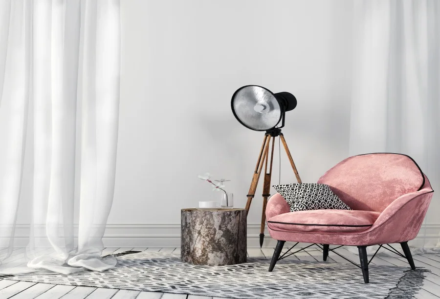 

Laeacco Cozy Living Room Light Armchair Curtain Interior Photo Backgrounds Customized Photographic Backdrops For Photo Studio
