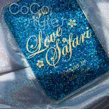 Cococstyles изготовленный на заказ гравировальный коробчатый акриловый Свадебный Пригласительный дизайн с Блестящий глиттер порошок