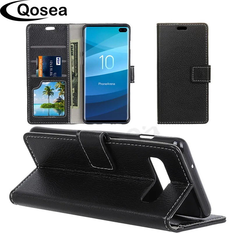Phone Case For Samsung Galaxy S10 Plus Flip Wallet PU Leather Protective Holster Coque Cover | Мобильные телефоны и