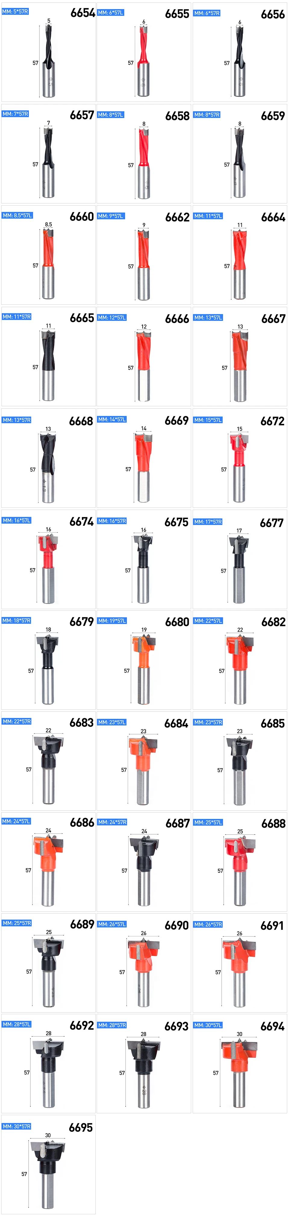 1 шт. обновленный диаметр 5 мм-30 мм деревообрабатывающее сверло 57 мм Общая длина твердосплавное дерево 10 мм хвостовик коронка ряд сверлильная головка отверстие для изготовления