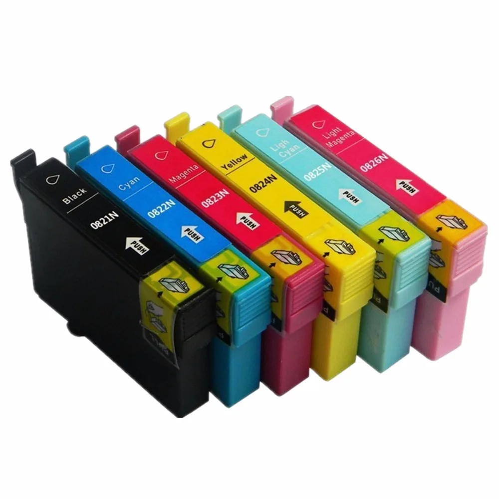 Replacement 2 Set T082N T0821N E 0821N Ink Cartridges For Epson Stylus