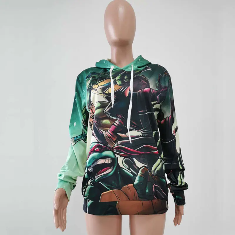 

Punk Ninja Turtle Printed Casual Pullovers Hooded Hoodies Women/Man Plus Size 3D Digital Print Soft Leisure Tops Sweatshirts