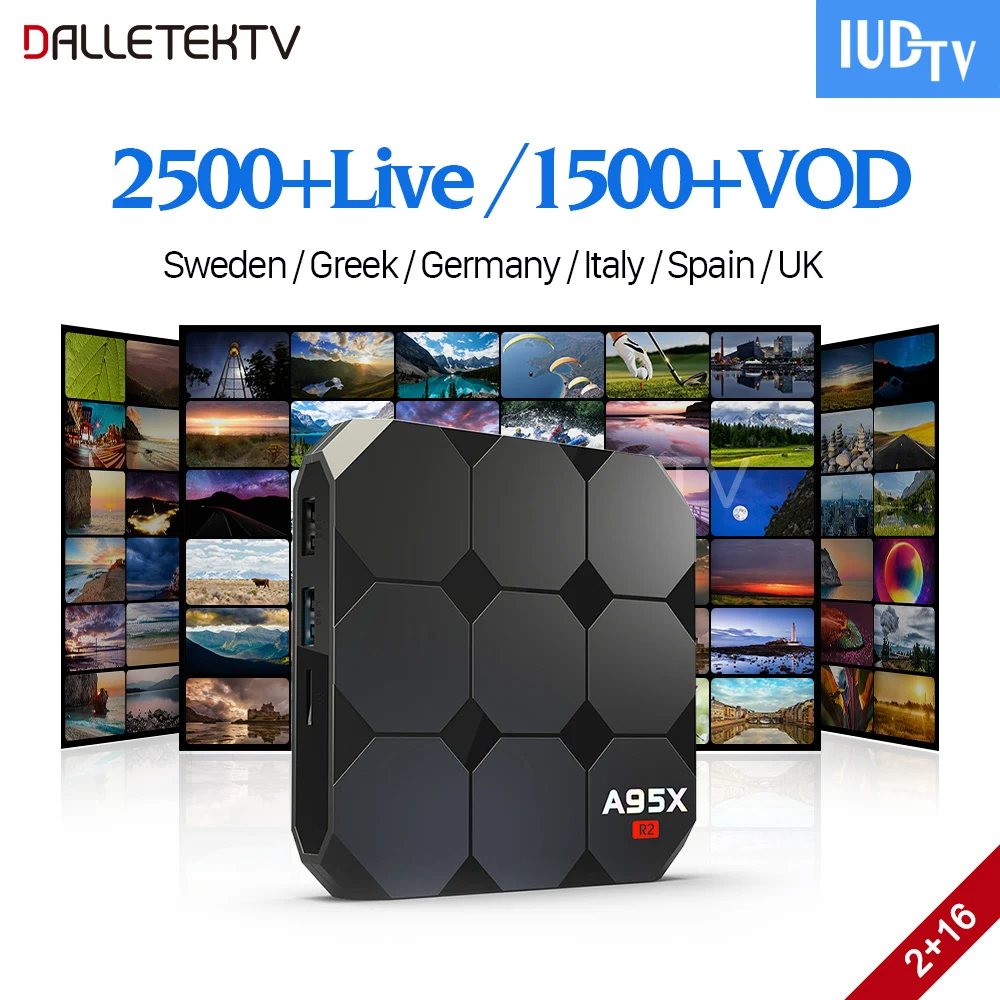 

IPTV Sweden Subscription IUDTV Box A95X R2 Android 7.1 2G 16G IPTV Italy Spain Sweden Poland Portugal Turkey Arabic IP TV