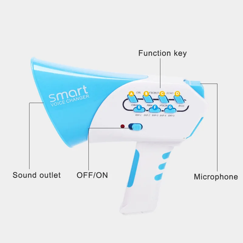 Мини-рожок, Забавная детская игрушка с громкоговорителем, 7 голоса, пластмассовая Голосовая меняющая игрушка, развивающие игрушки для детей