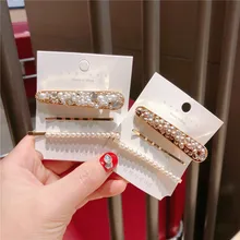 1 комплект Новое поступление Корея модные дизайнерские металлические имитирующие шпильки с жемчугом геометрические капли воды золотые аксессуары для волос