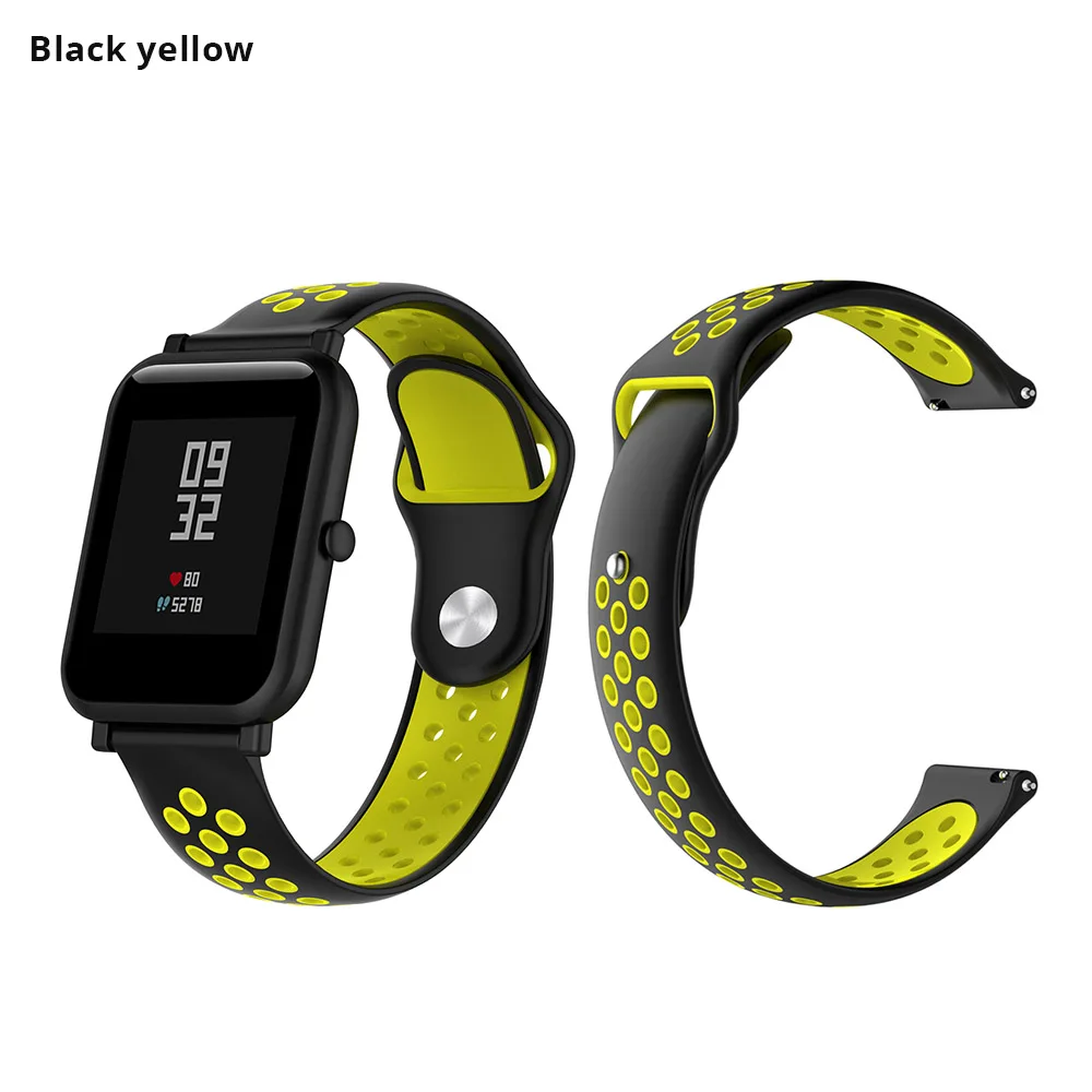 17 цветов силиконовый ремешок Amazfit Bip для Xiaomi Huami Amazfit Bip Молодежный браслет ремешок 20 мм общий ремешок для часов