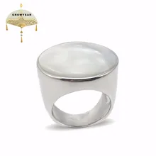 316L Нержавеющая сталь продукт добавить перламутр женское кольцо Серебряный Цвет Модный ободок широкий интерфейс ювелирные изделия