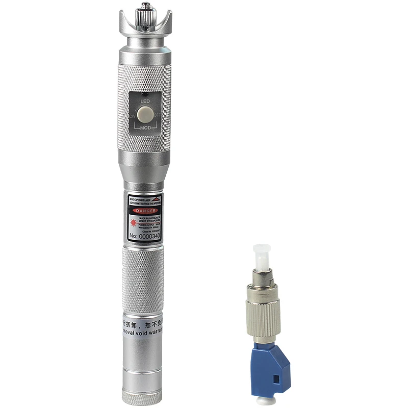 

20mW 10-20KM Pen Type Aluminium Visual Fault Locator With FC to LC Adapter Fiber Optic Cable Tester Meter