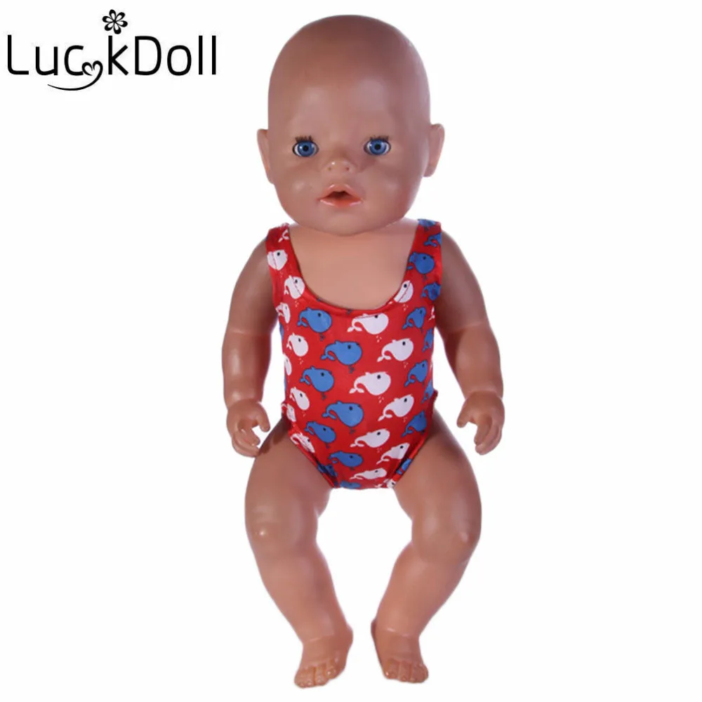 LUCKDOLL красные топы с напечатанным нижнее белье размер 18 дюймов американский 43 см