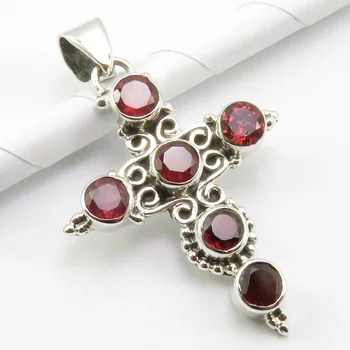 

India Unique Designed 0. Pure Garnet Necklace Pendant 1.7" Ladies Gems Jewelry