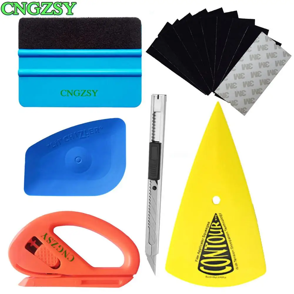 

Vinyl Wrap Tools Kit Car Film Wiper Blade Contour Squeegee Cutter Knife 3M Felt Soft Scraper Window Tint Installation Tools K23B