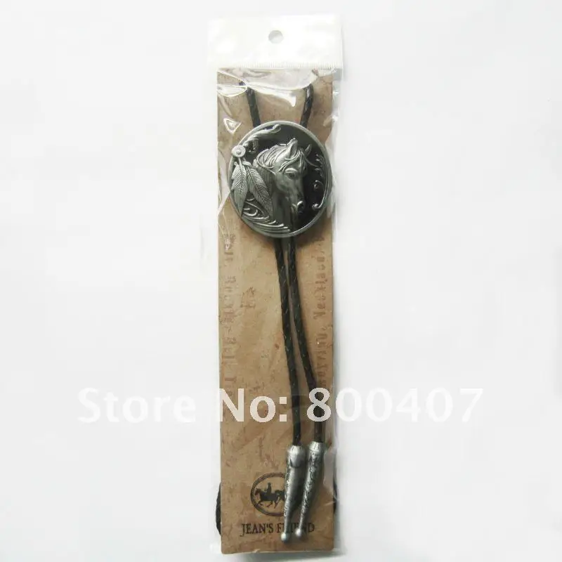 Розничная Bolo Tie(черная Западная голова лошади Боло галстук) BOLOTIE-WT057BK бренд Прямая с фабрики