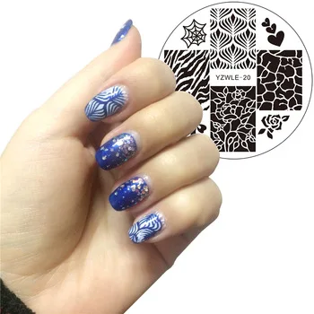 WUF 1 Pc Nail Art Stamp Stamping Plates Template Flower BOW Leopard Design Image Plate Stencil for Nails
