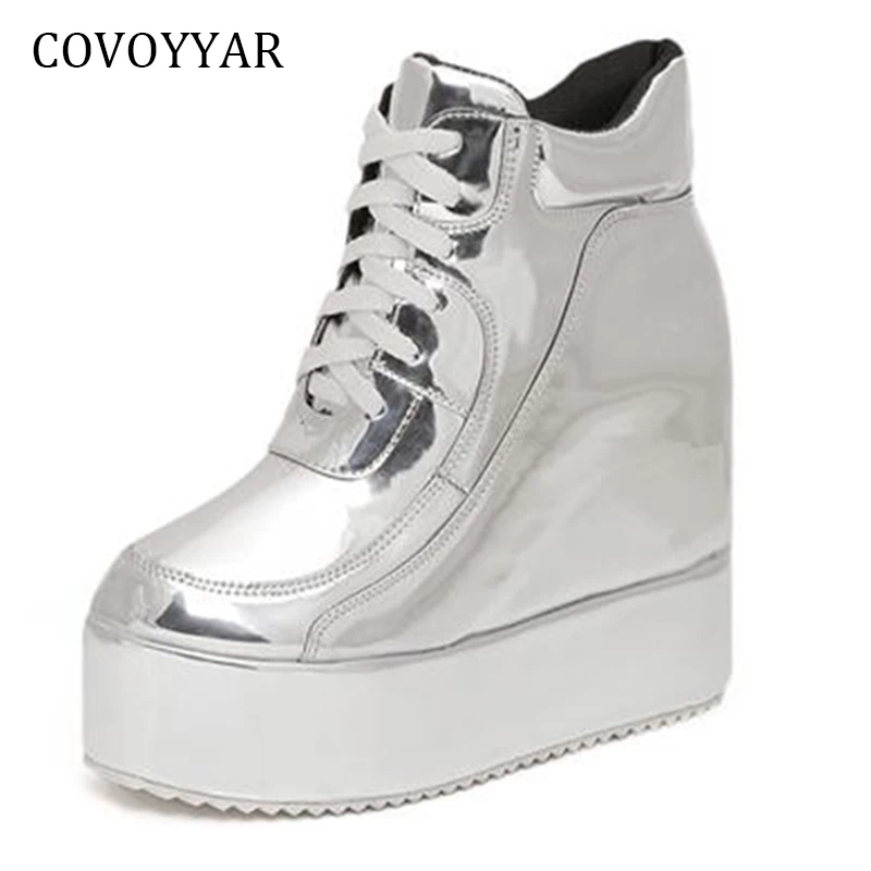 COVOYYAR женские кроссовки со скрытой платформой повседневные шнурками из