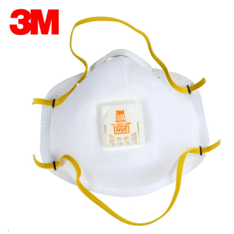 

1pc 3M 8511 self-priming filter non oily particles cup respirator N95 with breathing valve PM2.5 haze dust respirator anti-fog