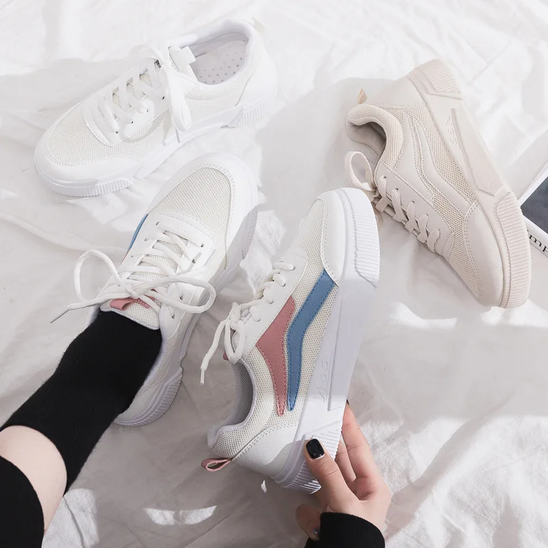 

Casual Women White Sneakers Female Low Help Canvas Shoes Fashion Vulcanize Shoes Summer