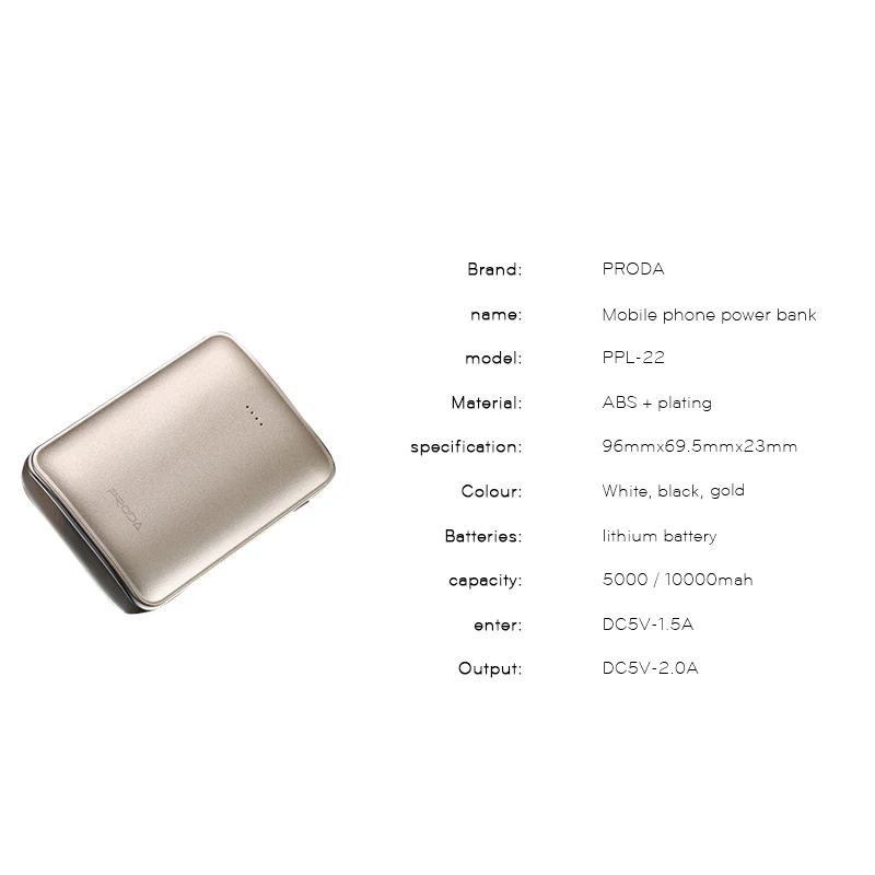 Remax Proda Mini Powerbank 5000mAh Portable Power Bank 10000Mah External Phone Battery Charger Bateria Externa universal tablet