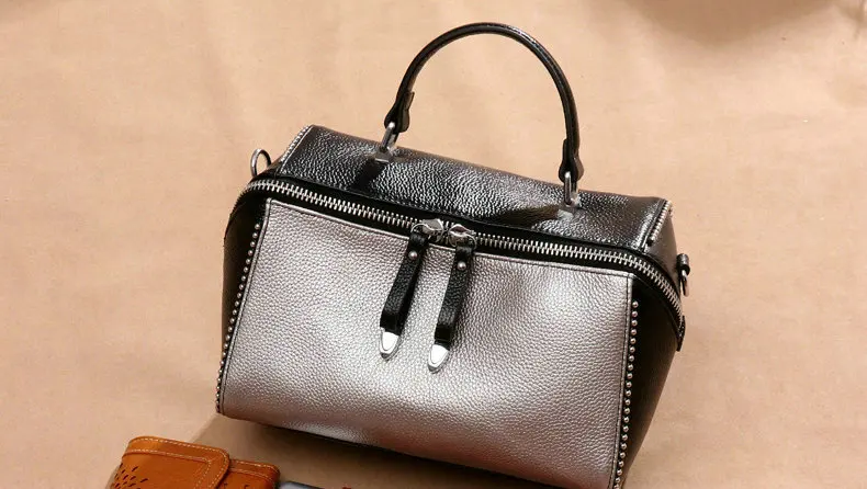 Бренд QIAOBAO, женская сумка, натуральная кожа, модная женская Повседневная маленькая сумка, твердая Серебряная сумка на плечо, сумка-тоут
