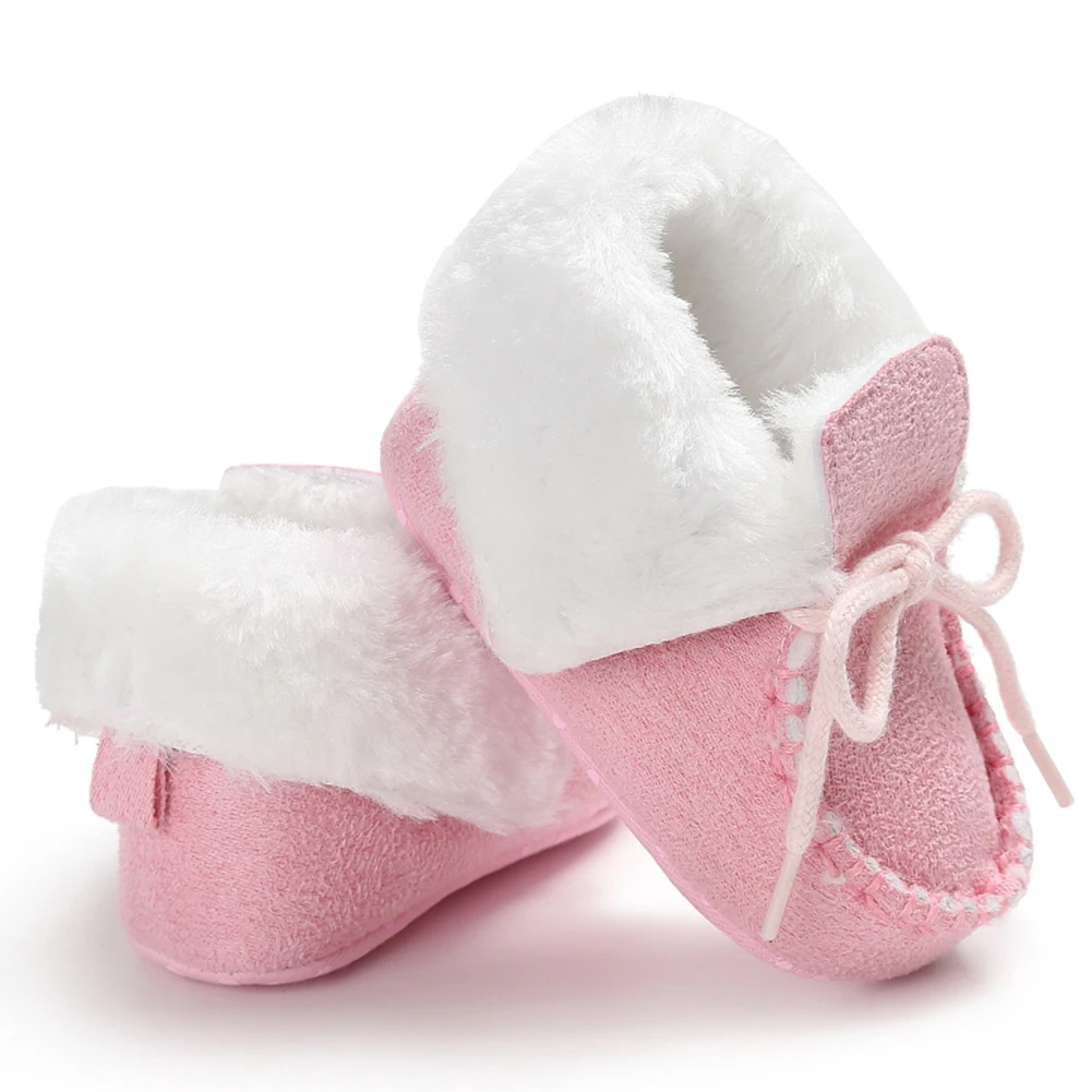2019 новая брендовая нескользящая обувь с мягкой подошвой для новорожденных мальчиков и девочек зимние теплые однотонные кроссовки для