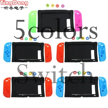 

TingDong 7 in 1 Silicone Case for Nintend Switch NS Console Protective Skin Cover with Thumb Stick Grip Caps for JoyCon