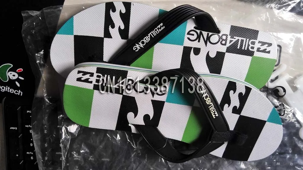 

2018 Men's Summer Billabong Flip-flops Slides Slippers Beach Outside Shoes White&green White&red 39-46