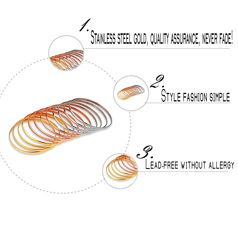 Baoyan 316L из нержавеющей стали золотистый Серебристый с розой Золотой тройной цвет 12 шт. набор браслета оптом модный Рождественский браслет ювелирное изделие подарок