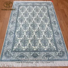 Yilong 4’x6 ‘top modelo azul turquía carpet alfombra hecha a mano de seda anudada a mano (900a4x6)