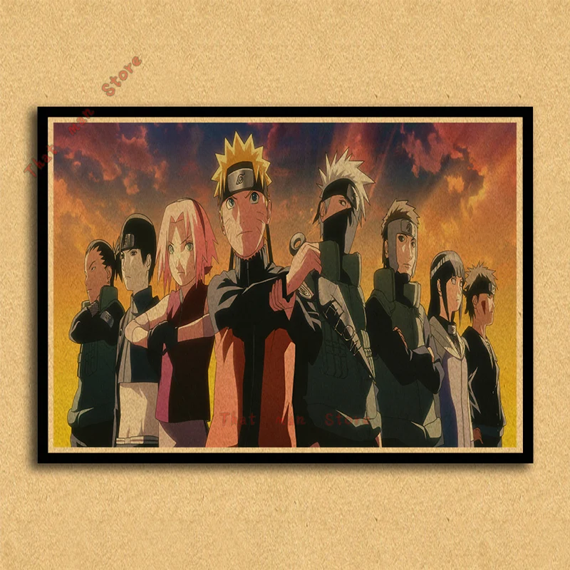 Постер Naruto обои аниме картины общежитии окружает джакузи Наруто/Учиха Итачи/плакат из крафт-бумаги/стикер на стену без рамки