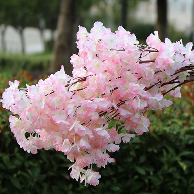 Искусственный цветок вишни, искусственный цветок, гирлянда, белый, розовый, красный, фиолетовый цвета, 1 м/шт., для свадебного украшения, сделай сам