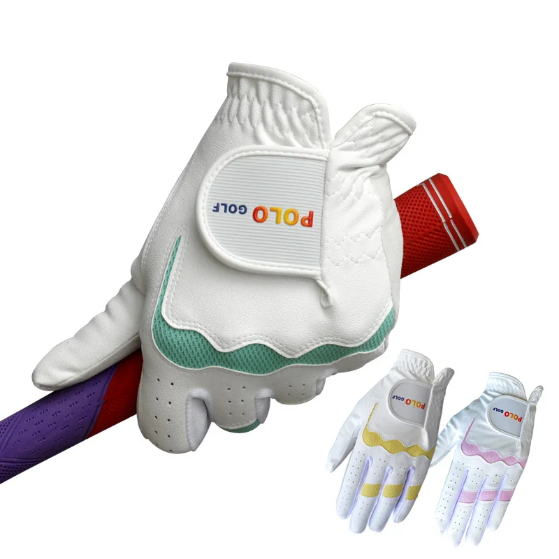 Бренд POLO, новинка, цветные женские перчатки для гольфа, полиуретановые профессиональные прочные синтетические перчатки для гольфа, перчатки для гольфа для левой и правой руки