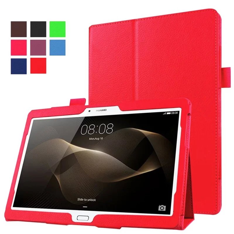 Enzi DHL/EMS/UPS 2 папки Folio Stand личи зерна кожаный чехол для huawei MediaPad M2 10,0 M2-A01W/F/L планшета