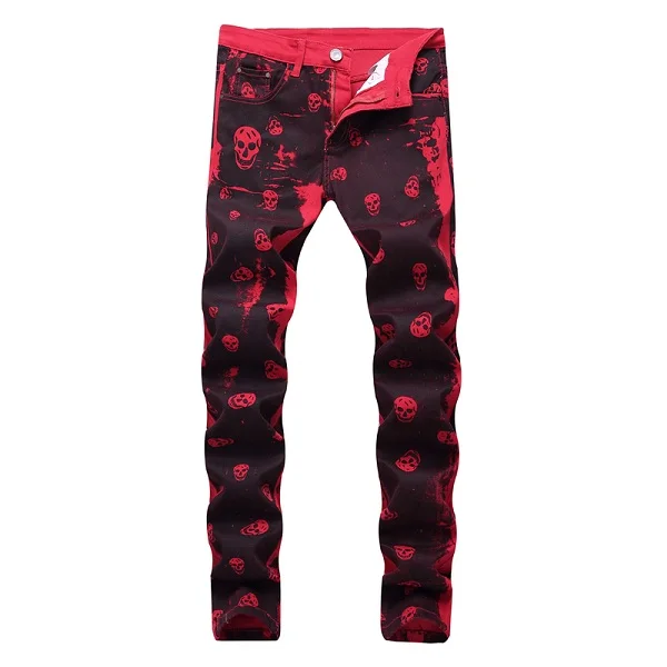 2019 fashion stylish cool mens pants jeans with print graffiti painted