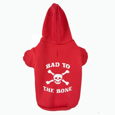 BAD TO THE BONE печатных Pet Puppy Одежда для собак, худи Джемперы костюмы для чихуахуа чашка уход за ребенком и большой товары собак