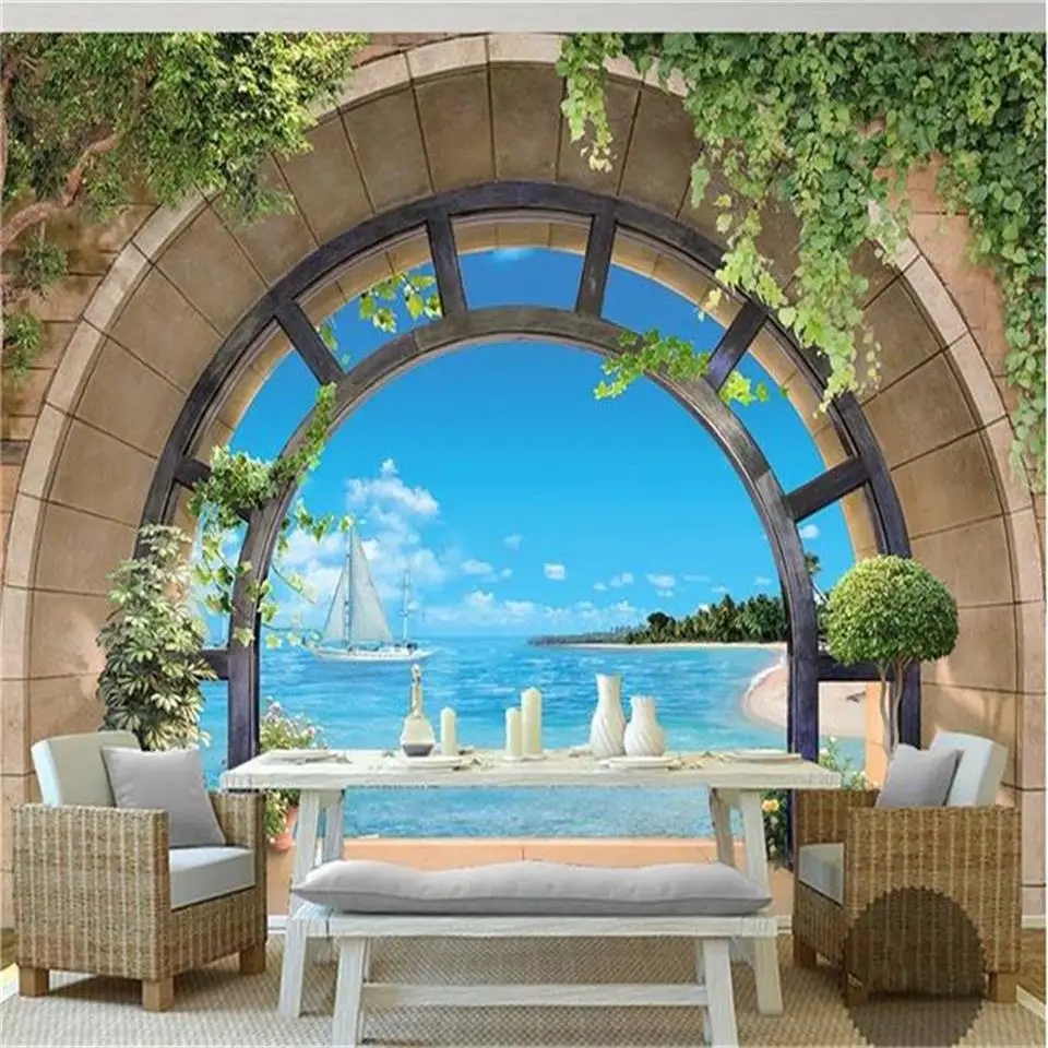 3d photo wallpaper custom mural livingroom European 3d terrace landscape painting sofa TV background wall non-woven wall sticker 3d photo wallpaper custom mural livingroom European 3d terrace landscape painting sofa TV background wall non-woven wall sticker