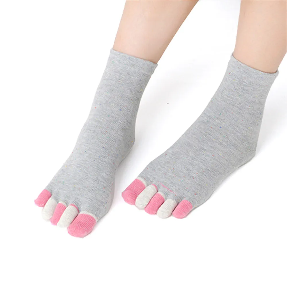 Women Toe socks Autumn 2017 Ankle High Patchwork Funny Socks Ladies ...
