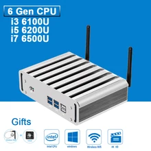 Мини-Компьютер PC Intel Core i3 i5 i7 6200U 6100U 6500U 8 Г RAM H6th Gen Skylake CPU 4 К HD HTPC VGA HDMI 300 М WI-FI DDR4 Windows 10