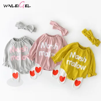 

WLG baby spring rompers toddler boys girls letter printed romper newborn casual clothes 6-24 months
