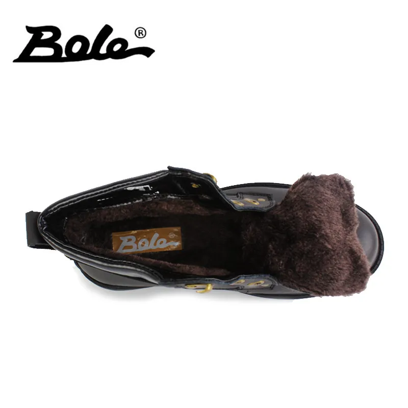 Moto Hommes De marron Bole Bottes Plus 37 Véritable La Main D'hiver Outillage Grande Nouveau Up jaune Taille Peluche Noir À Neige Cuir Lace 52 En zGSVLpqMU