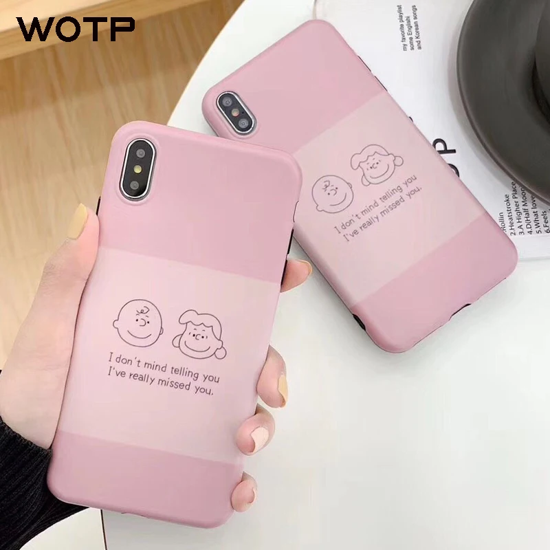 WOTP милый мультипликационный мягкий IMD INS чехол для телефона iPhone XR XS Max X модный