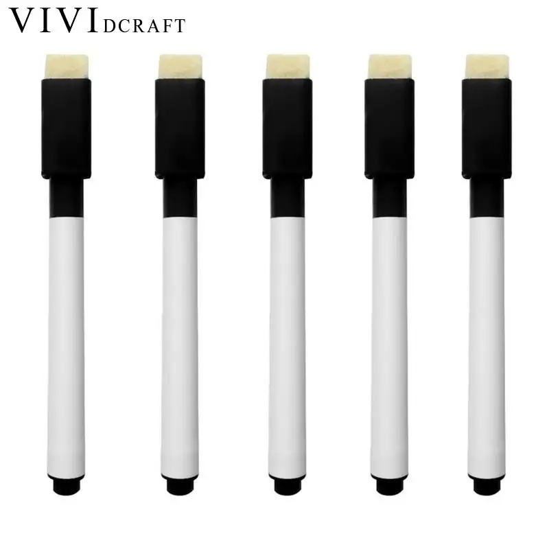 Vividcraft 10 шт./партия стираемый маркер для белой доски набор ручек с ластиком мел маркер черные чернила ручка для детей канцелярские подарки