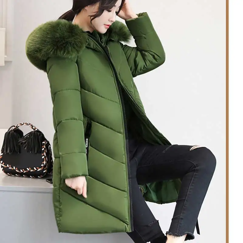 Thicker Big Fur collar winter jacket women 2018 New Ukraine 6XL Plus size womens down jackets Hooded Long Coat Female Parkas 274