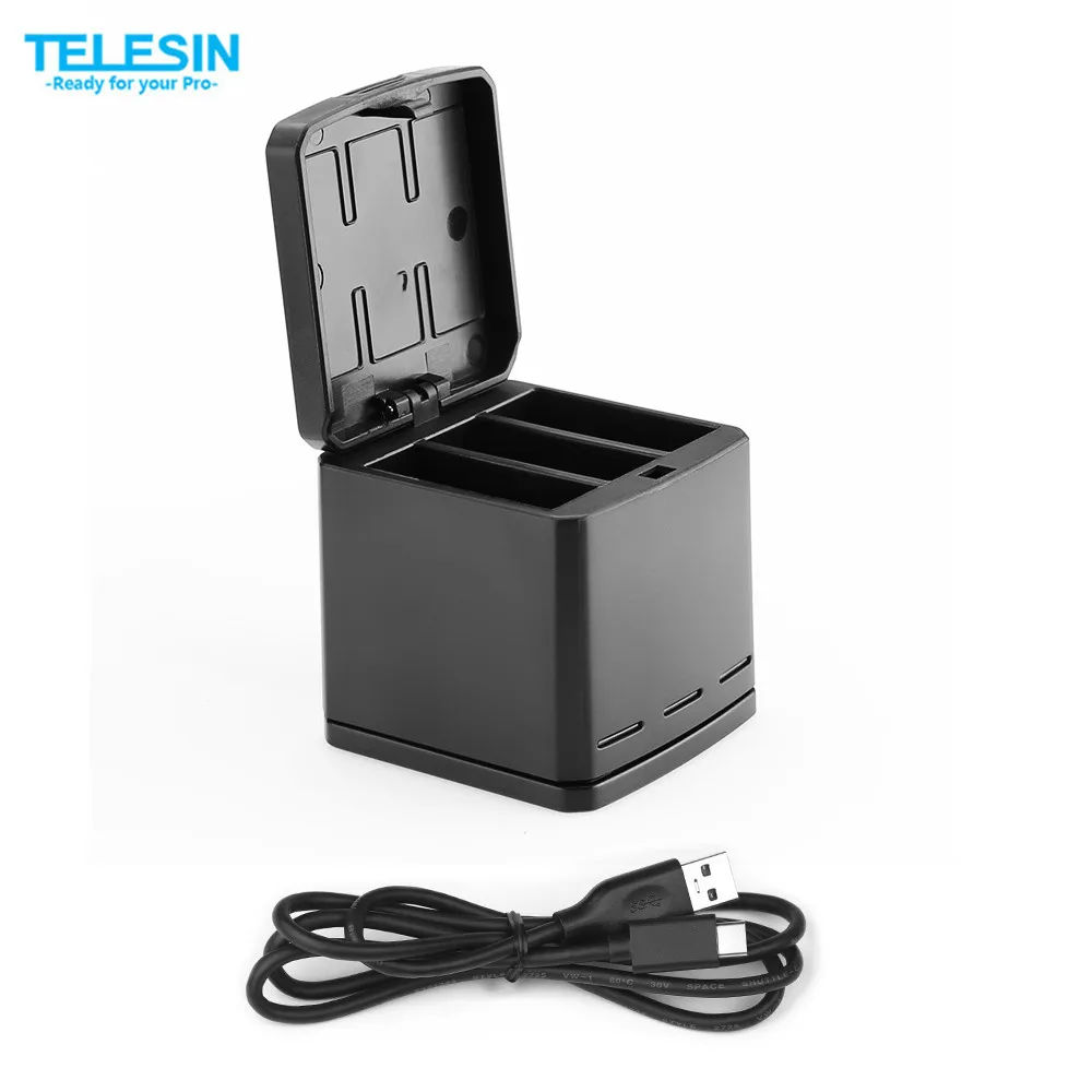 TELESIN 3 Way порта зарядное устройство с зарядкой USB Type C кабель для GoPro Hero 5 6 аксессуары